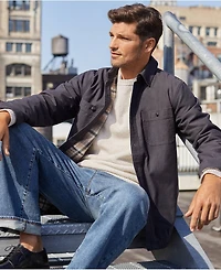 Lands' End Men's Lined Waffle Shirt Jacket