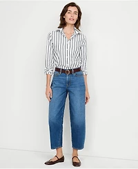 Lands' End Women's Recover High Rise Barrel Leg Ankle Jeans