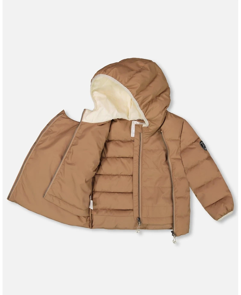 Deux par Kids Unisex Compressible Winter Puffy Coat Designed for Car Seat Chanterelle - Toddler|Child