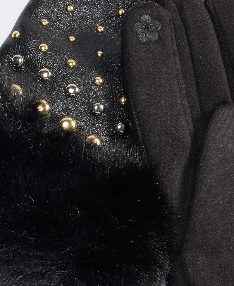 I.n.c. International Concepts Studded Faux Fur Cuff Gloves, Macy's Exclusive