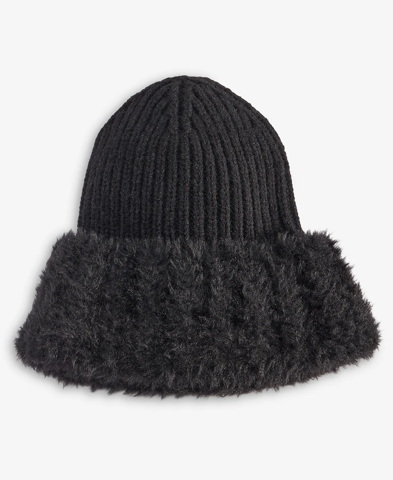I.n.c. International Concepts Faux Fur Cuff Ribbed Knit Beanie, Macy's Exclusive