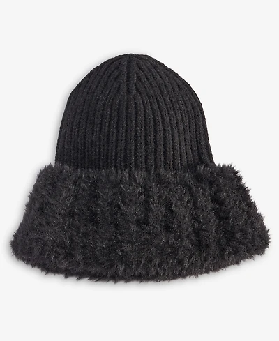 I.n.c. International Concepts Faux Fur Cuff Ribbed Knit Beanie, Macy's Exclusive