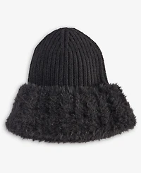 I.n.c. International Concepts Faux Fur Cuff Ribbed Knit Beanie, Macy's Exclusive