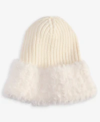 I.n.c. International Concepts Faux Fur Cuff Ribbed Knit Beanie, Macy's Exclusive