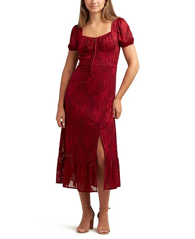 Bcx Juniors Burnout Sweetheart-Neck Dress