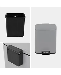 Mega Casa Gal./ Liter Rectangular Stainless-Steel-Made Matt Step-on Trash Can for kitchen