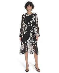 Tommy Hilfiger Women's Sheer Balloon Sleeve Dress