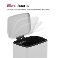 Mega Casa 5.3 Gal./20 Liter Rectangular Stainless-Steel-Made Matt White step-on Trash Can for kitchen