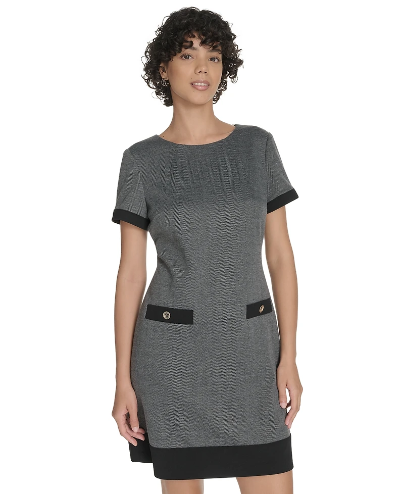 Tommy Hilfiger Women's Herringbone Crew Neck Dress