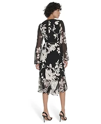 Tommy Hilfiger Women's Sheer Balloon Sleeve Dress