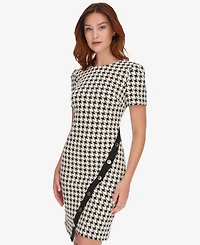Tommy Hilfiger Women's Houndstooth Pattern Sheath Dress