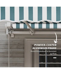 Outsunny 12' x 10' Outdoor Patio Manual Retractable Exterior Window Awning