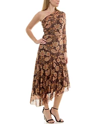Taylor Women's One-Shoulder Asymmetric Mesh Dress