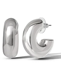 Jessica Simpson Silver Chunky Hoop Earrings