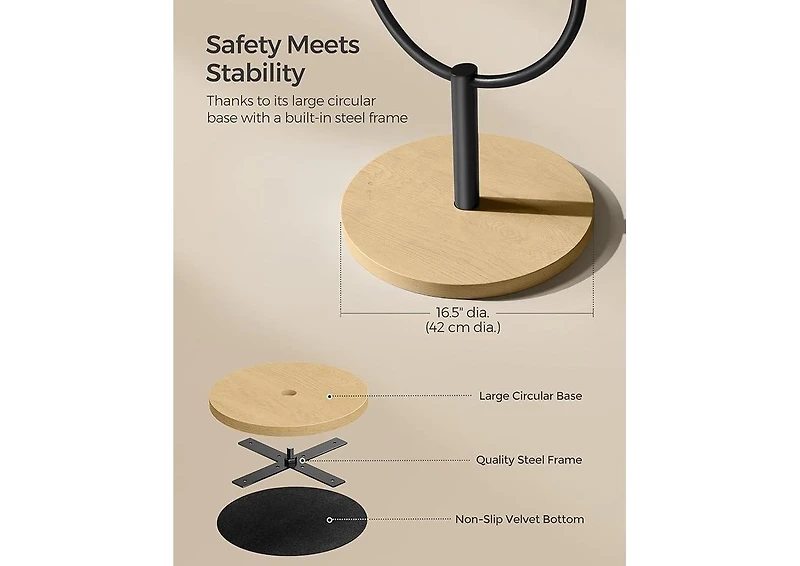 Songmics Home Standing Body Mirror with Hooks