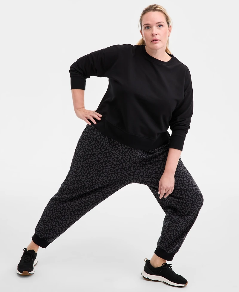 Id Ideology Plus Relaxed Crewneck Fleece Sweatshirt, Macy's Exclusive
