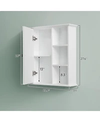 Vanirror White Over-the-Bathroom Storage Cabinet - Wooden Wall Mounted Medicine Cabinet for Bathroom, Laundry Room & Kitchen