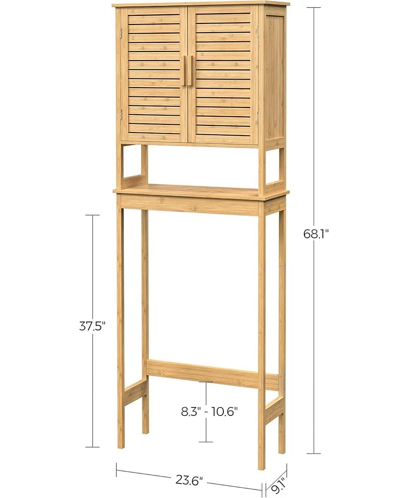 Vanirror Over The Restroom Storage Cabinet with Adjustable Shelf - Space-Saving Bathroom Organizer in Natural Beige
