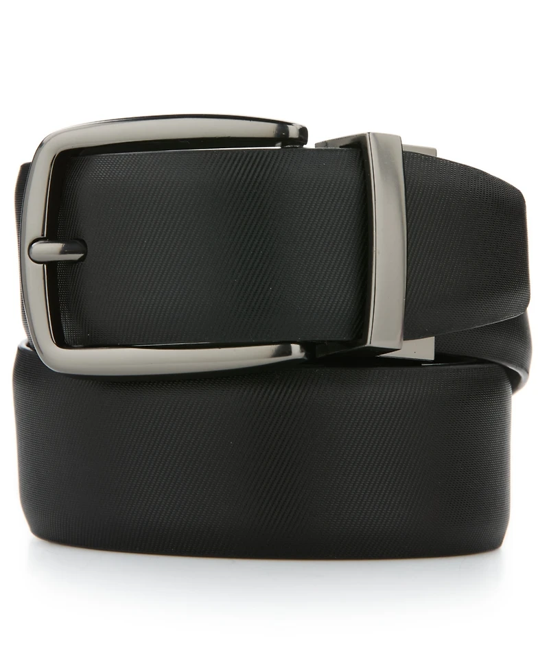Perry Ellis Portfolio Men's Diagonal Reversible Pattern Dress Belt