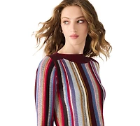 Steve Madden Women's Serra Stripe Rib Mix Knit Sweater
