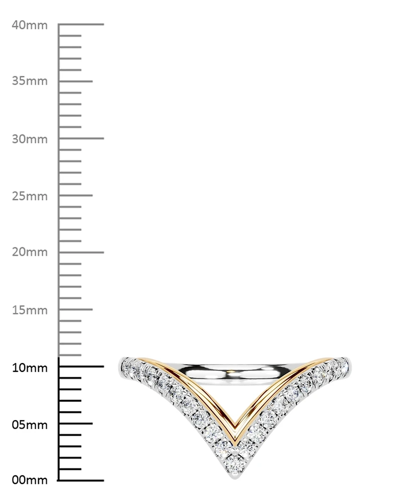 Diamond Chevron Ring (1/4 ct. t.w.) in 14k Two-Tone Gold