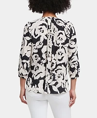 Nydj Women's Pintuck Split Round Neck Top