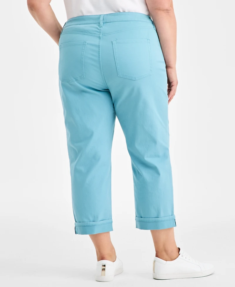 Style & Co Plus Curvy Roll-Cuff Capri Jeans, Created for Macy's