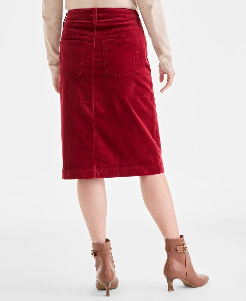 Style & Co Women's Corduroy Midi Skirt, Macy's Exclusive
