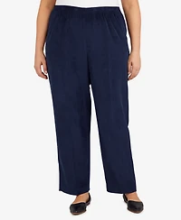 Alfred Dunner Plus Size Classic Corduroy Elastic Waist Medium Length Pants
