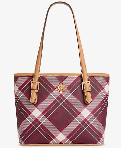 Giani Bernini Plaid Tulip Tote Bag, Macy's Exclusive