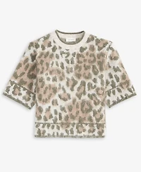 On 34th Women's Brushed Animal Print Short-Sleeve Sweater, Macy's Exclusive