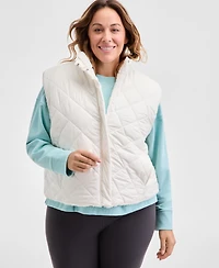 Id Ideology Plus Size Relaxed Zip-Front Sherpa Vest, Macy's Exclusive