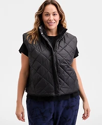 Id Ideology Plus Relaxed Zip-Front Sherpa Vest, Macy's Exclusive