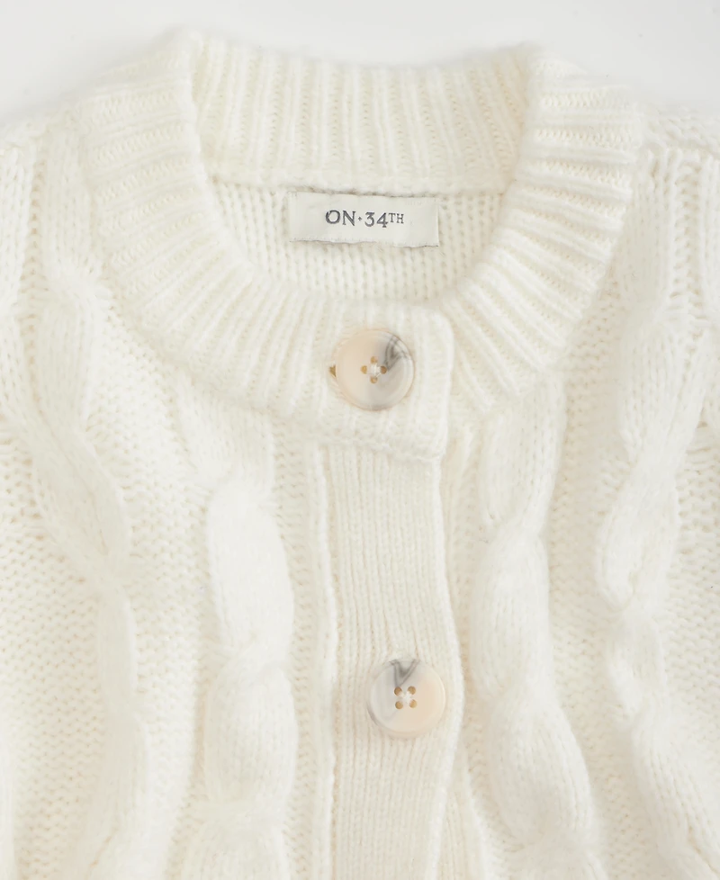 On 34th Women's Chunky Cable-Knit Cardigan, Macy's Exclusive