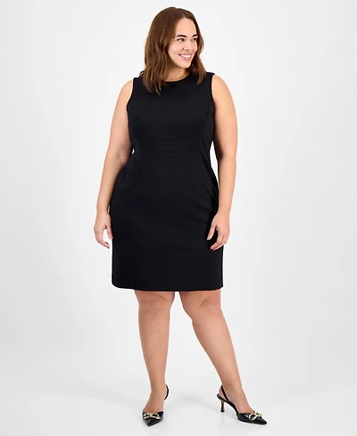 Kasper Plus Crewneck Sleeveless Sheath Dress