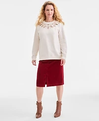Style & Co Petite Broderie Anglaise Sweatshirt, Macy's Exclusive