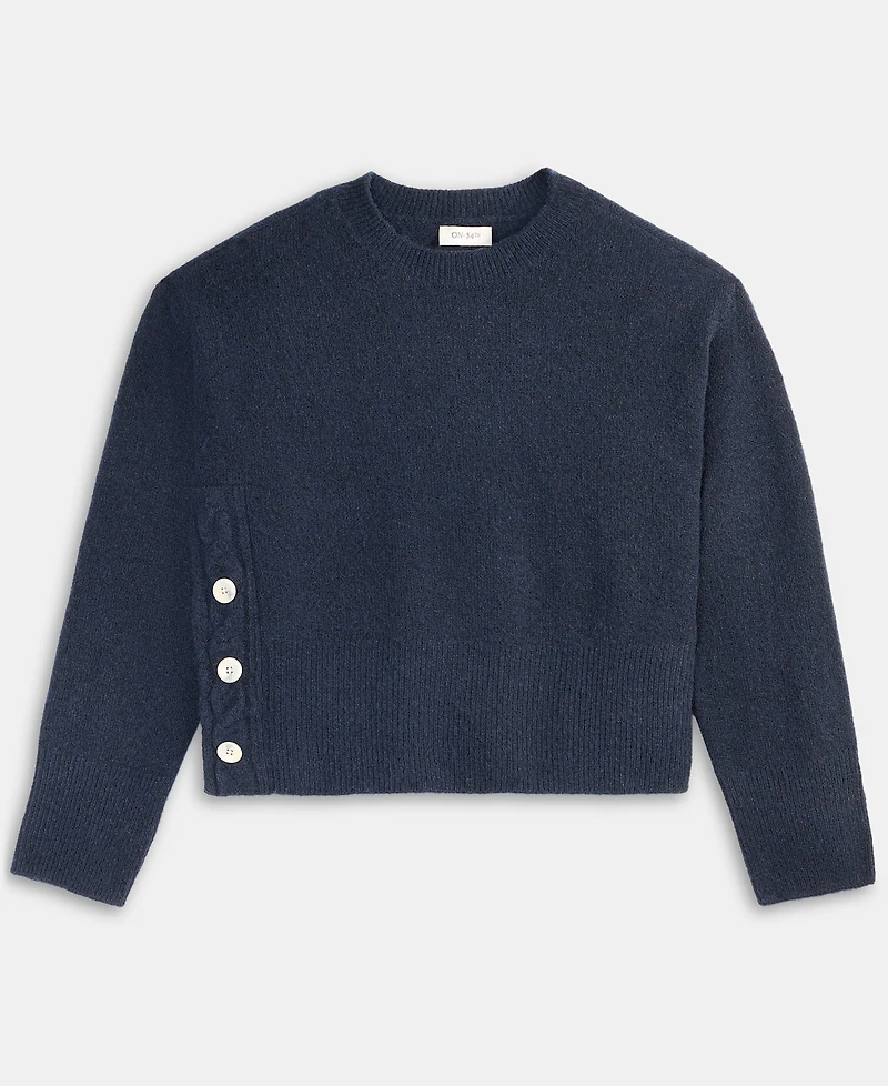 On 34th Women's Side-Button Crewneck Sweater, Macy's Exclusive
