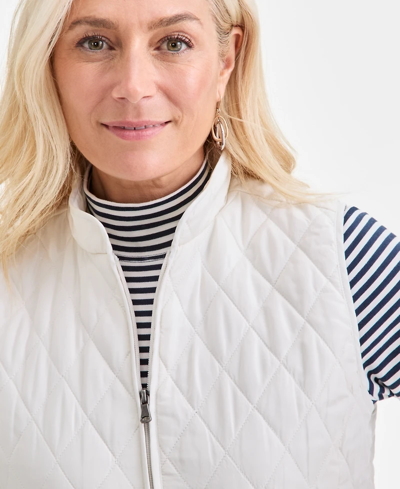 Style & Co Women's Quilted Mock-Neck Vest, Created for Macy's