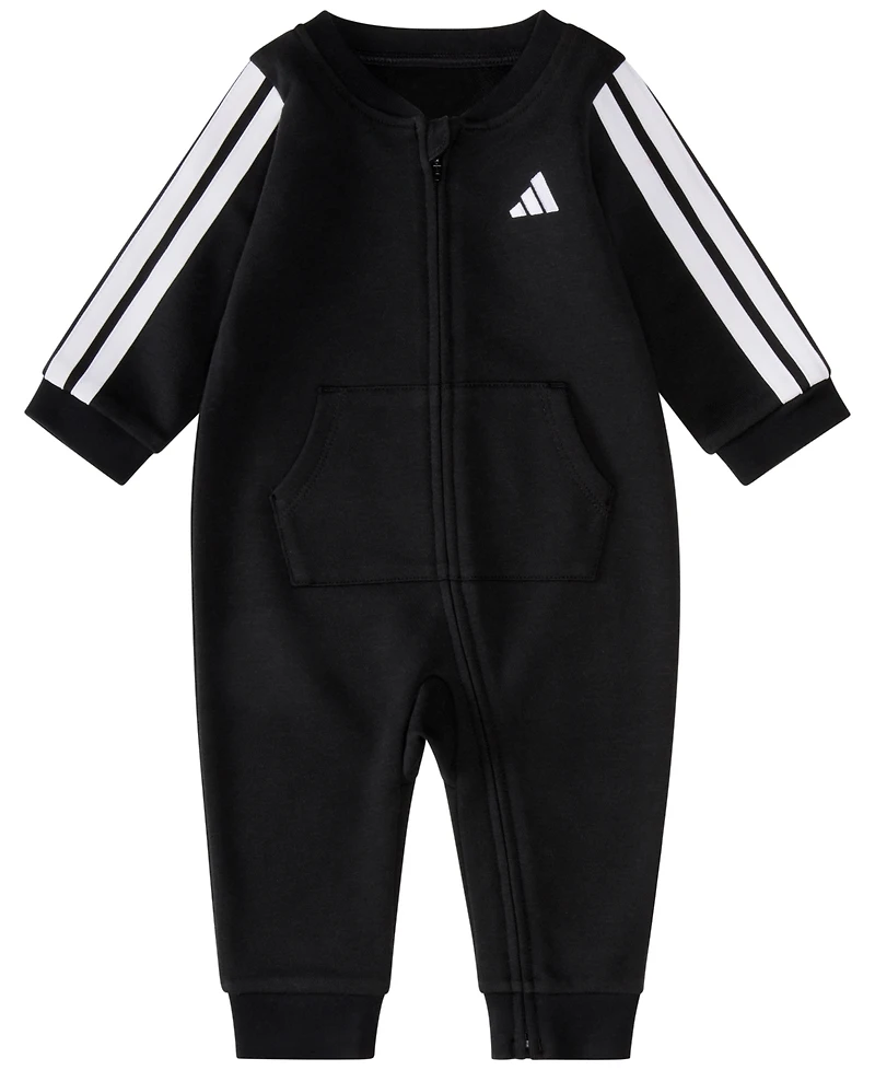 adidas Baby Boys French Terry Round Neck Long Sleeve Coverall