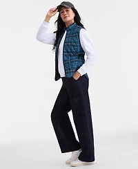 Style & Co Women's Plaid Quilted Vest, Macy's Exclusive