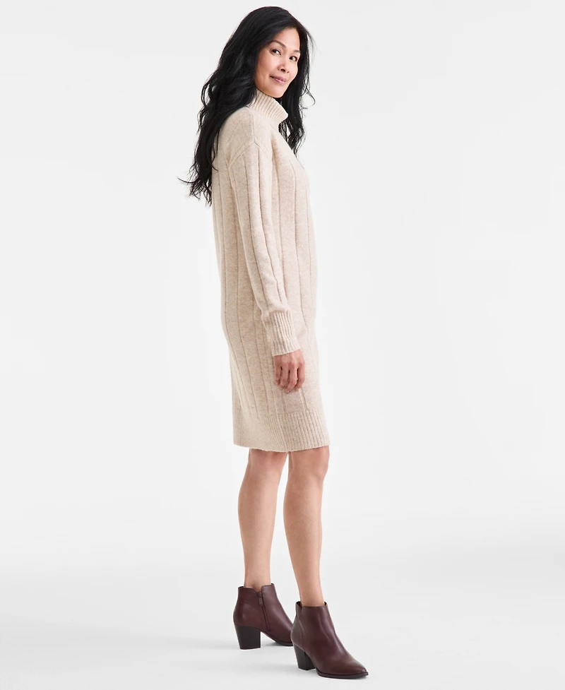 Style & Co Women's Ribbed Turtleneck Sweater Dress, Macy's Exclusive