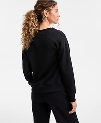 Id Ideology Women's Fleece V-Neck Sweatshirt, Created for Macy's