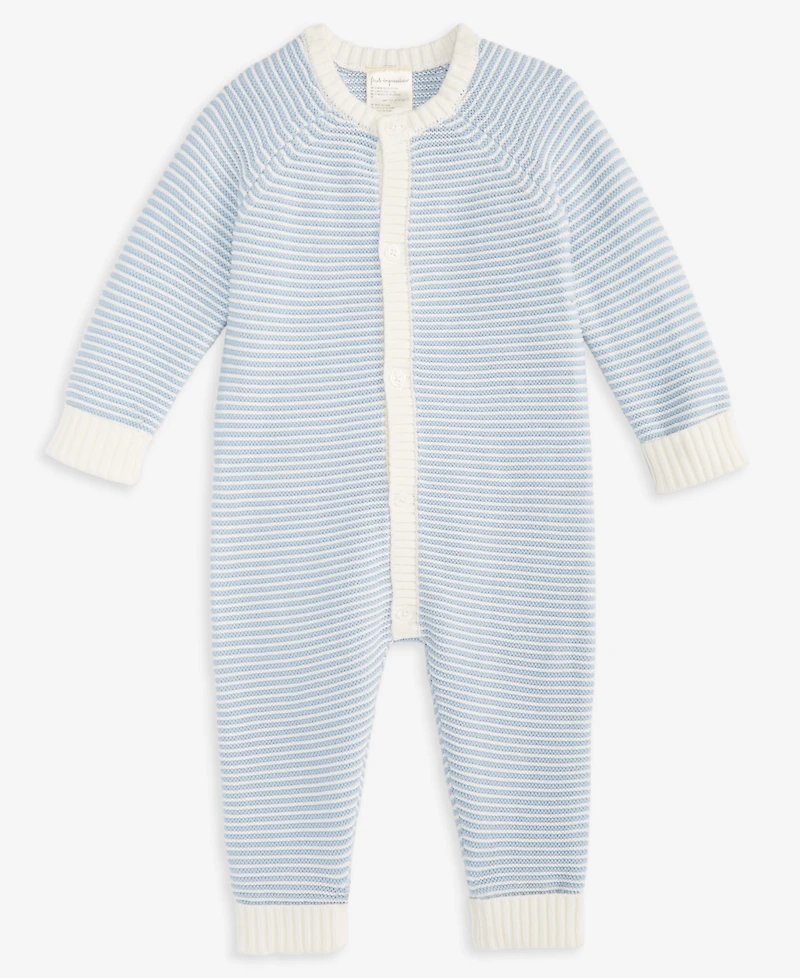 First Impressions Baby Bunny Striped Cotton Romper, Macy's Exclusive