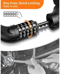 Bike Lock: 5 Digit Combination High Security Anti Theft Bike Chain Lock