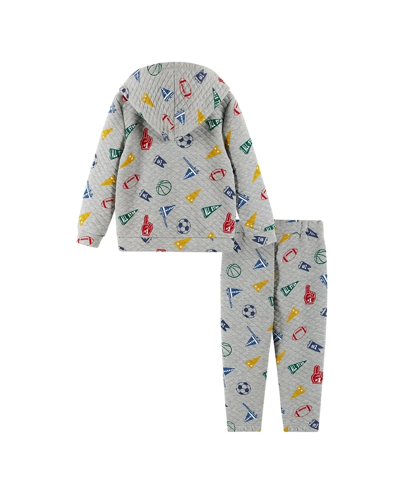 Andy & Evan Toddler/Child Boys Varsity Print Hooded Lounge Set