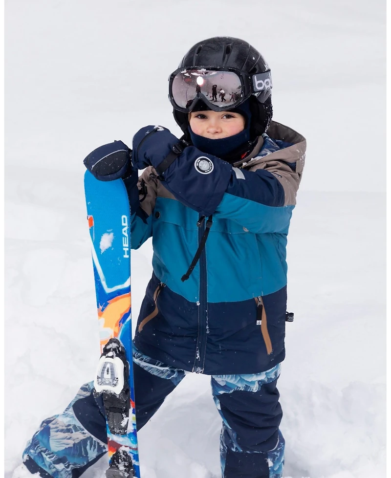 Deux par Kids Unisex Winter Mittens Teknik Navy Blue