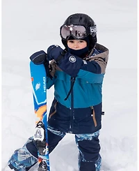 Deux par Kids Unisex Winter Mittens Teknik Navy Blue
