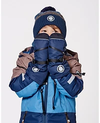 Deux par Kids Unisex Winter Mittens Teknik Navy Blue