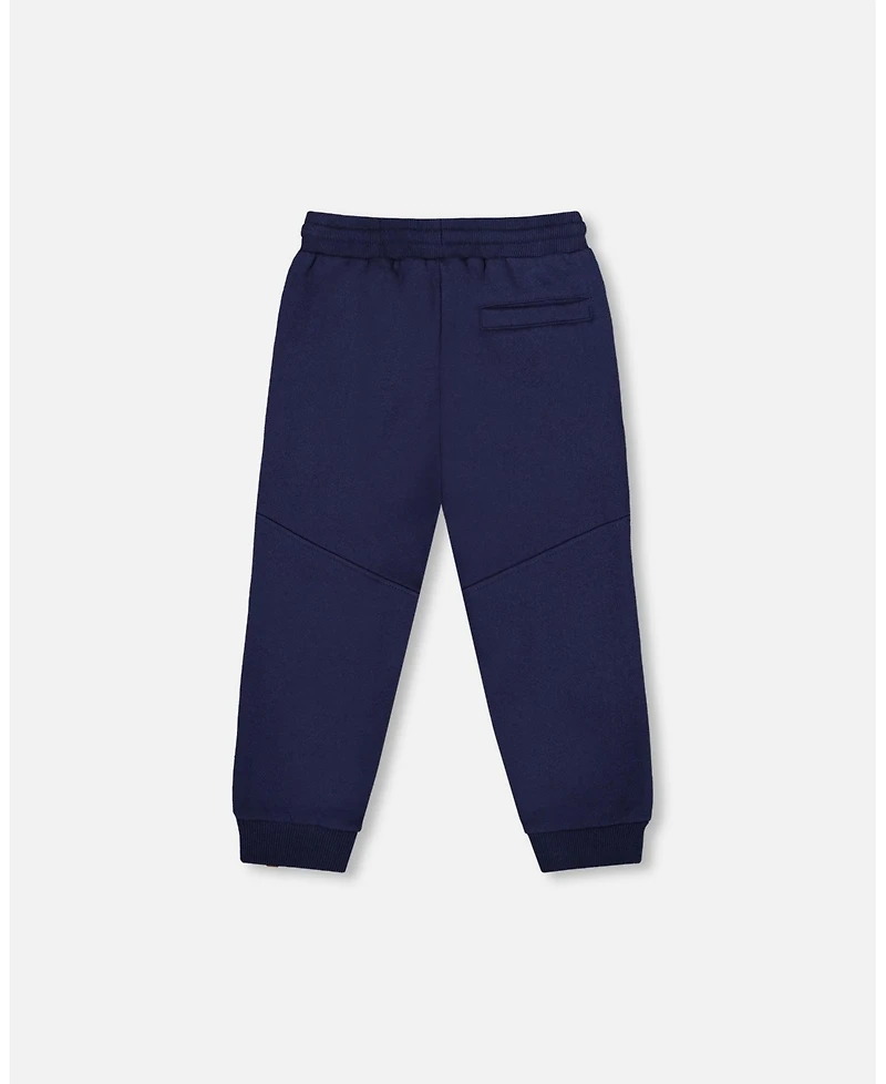 Deux par Boy Fleece Sweatpants with Pockets Navy Blue - Child
