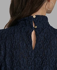 Bcbg Women's Short Sleeve Lace Ruffle Top